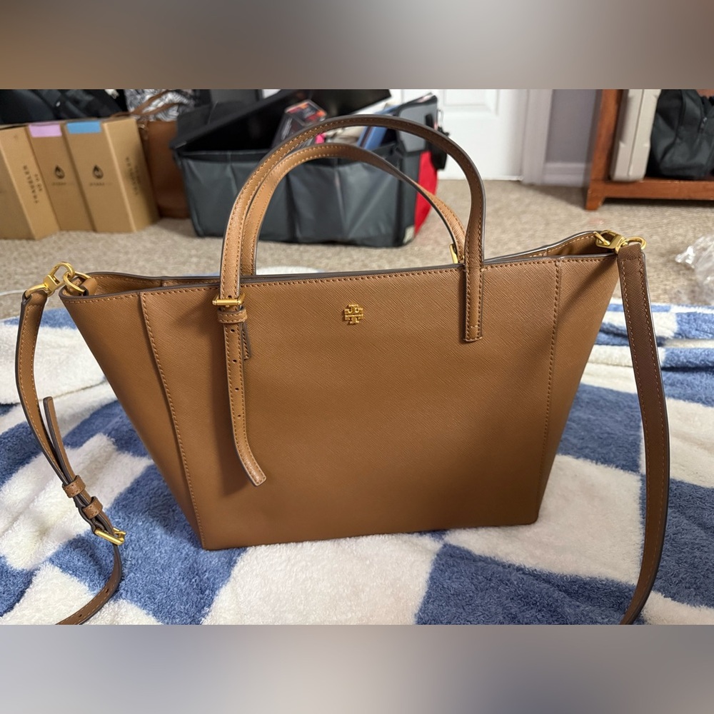 Tory Burch Emerson Leather Women's Tote (Moose)